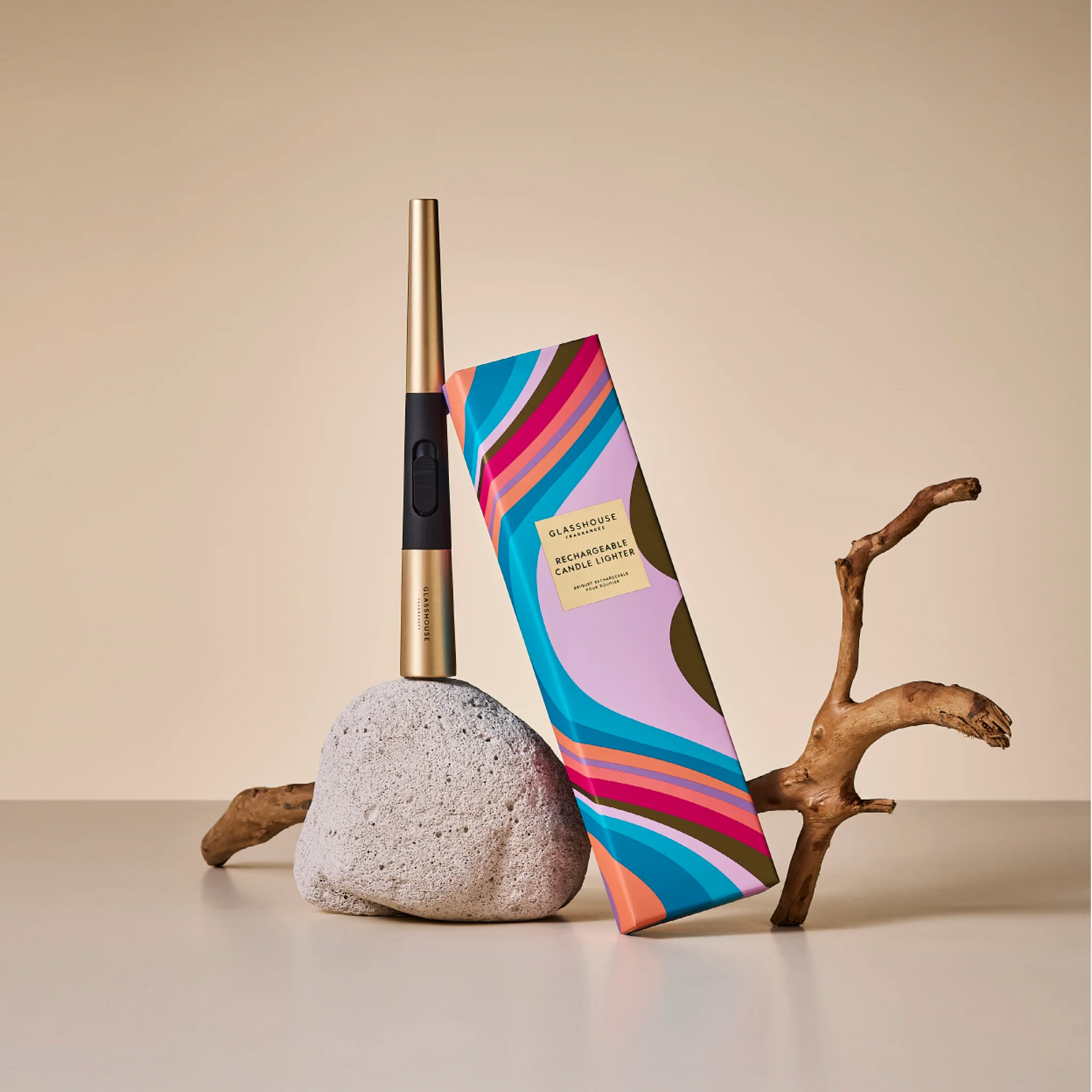 Glasshouse Rechargeable Candle Lighter - Gold