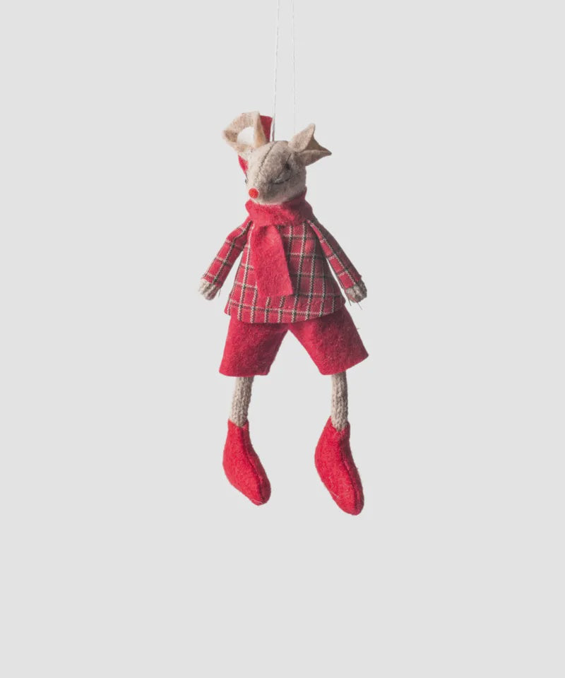 French Country Collections Red Harry Mouse Hanging Christmas Decoration