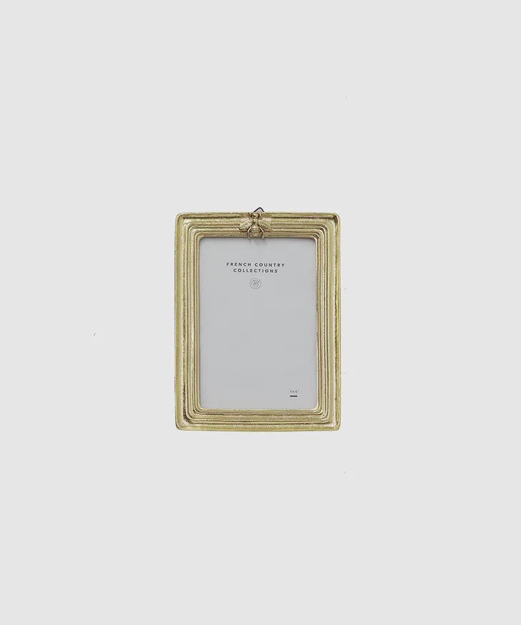 French Country Collections Ribbed Bee Frame Gold 4x6"