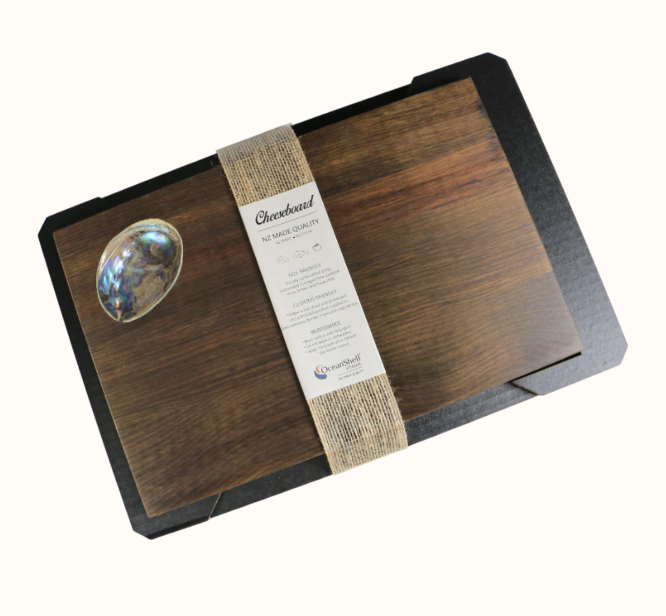 Ocean Shell Studio Rimu Cheese Board - Small Paua Shell