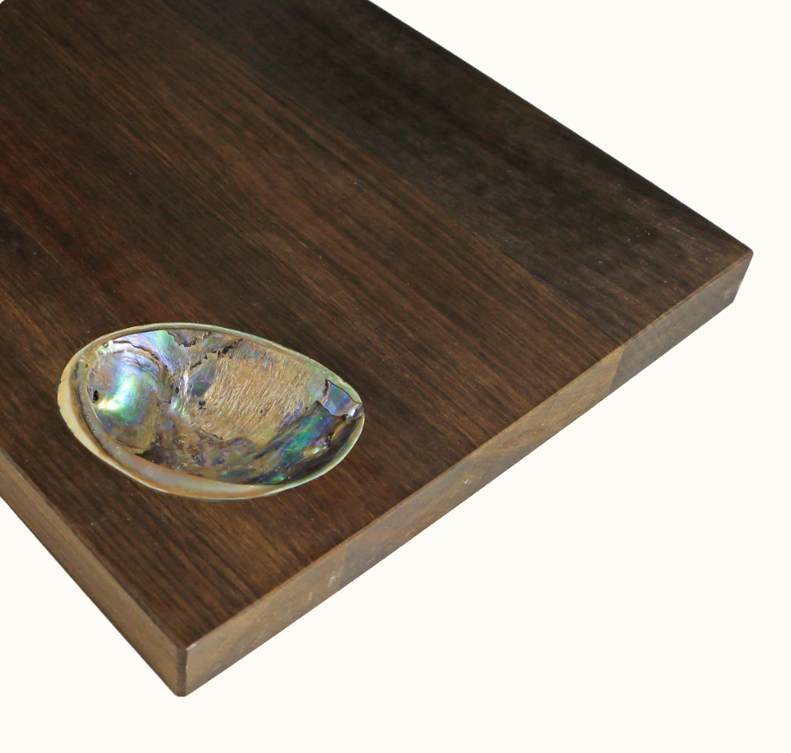 Ocean Shell Studio Rimu Cheese Board - Small Paua Shell