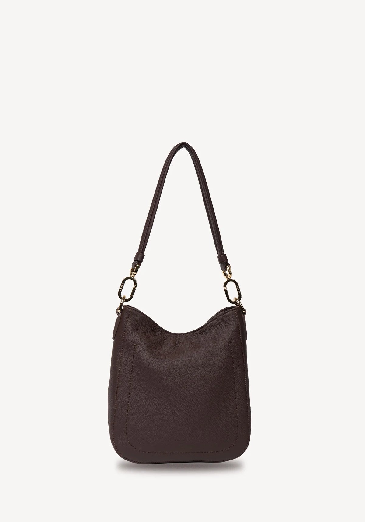 SABEN SS26 Rosie Shoulder Bag - Cacao Luxe dark brown leather shoulder bag