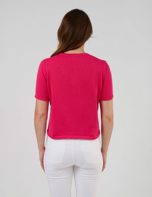 Stella+Gemma Rue Cardi - Barbie pink short-sleeve cardigan