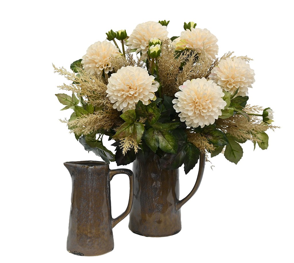 English Dahlia - Aged Cream Artificial flower stem