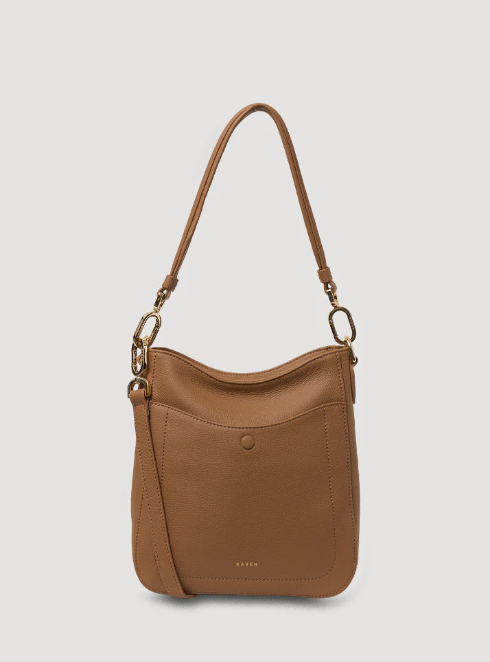 SABEN Rosie Shoulder Bag - Toffee Luxe Brown leather handbag