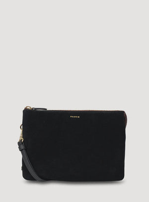 SABEN Tilly's Big Sis Crossbody - Black Suede Black clutch bag