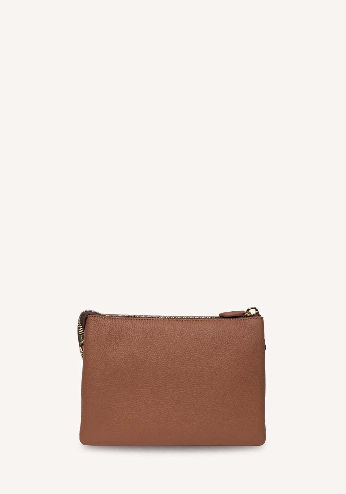 SABEN Tilly's Big Sis Crossbody - Tan small brown pebbled leather crossbody pouch