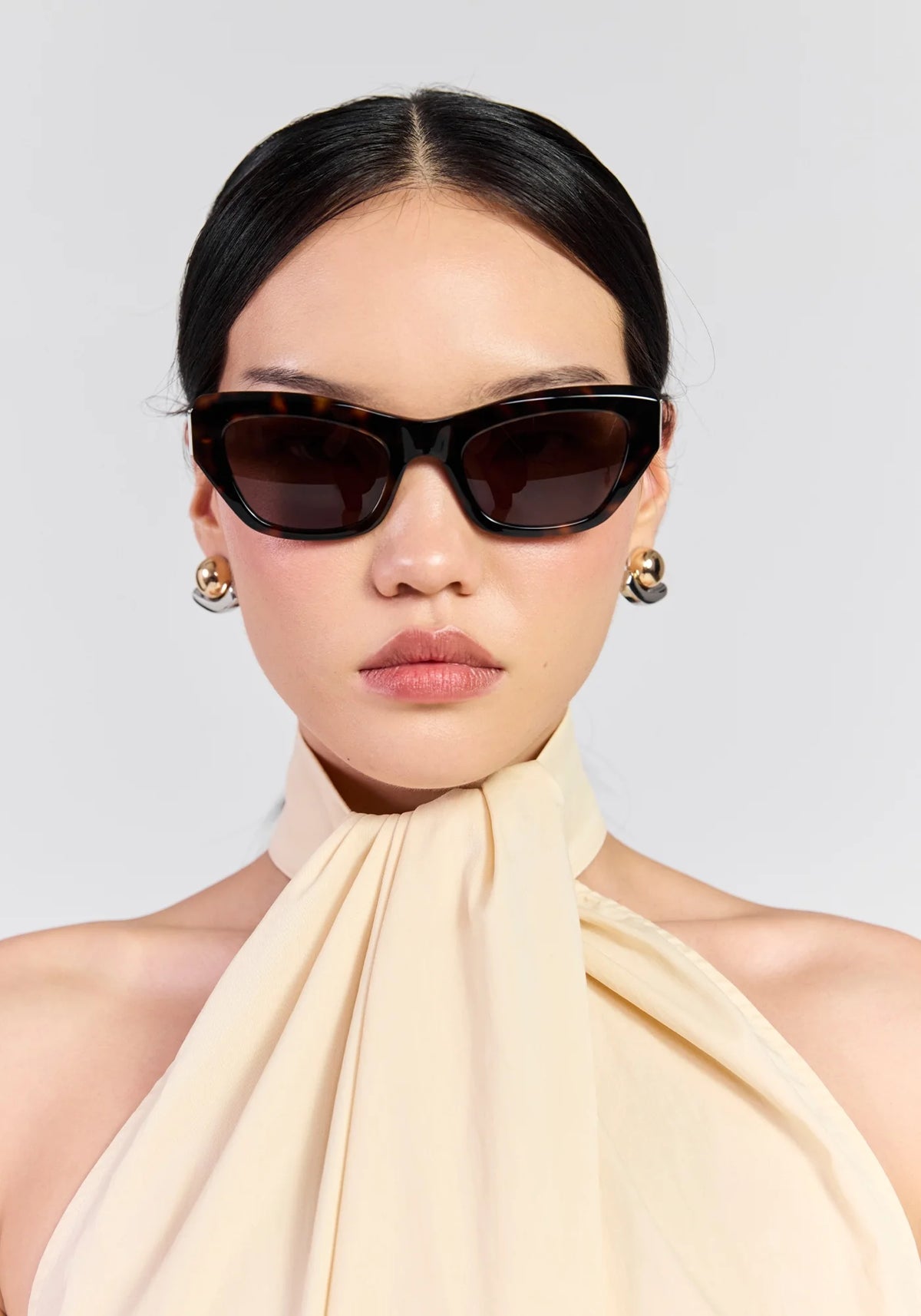 SABEN Cara Sunglasses - Tortoise Tortoiseshell cat-eye sunglasses with brown tinted lenses