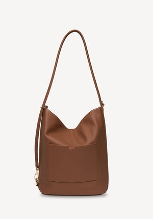 SABEN June Shoulder Bag - Tan Luxe brown leather slouchy shoulder bag
