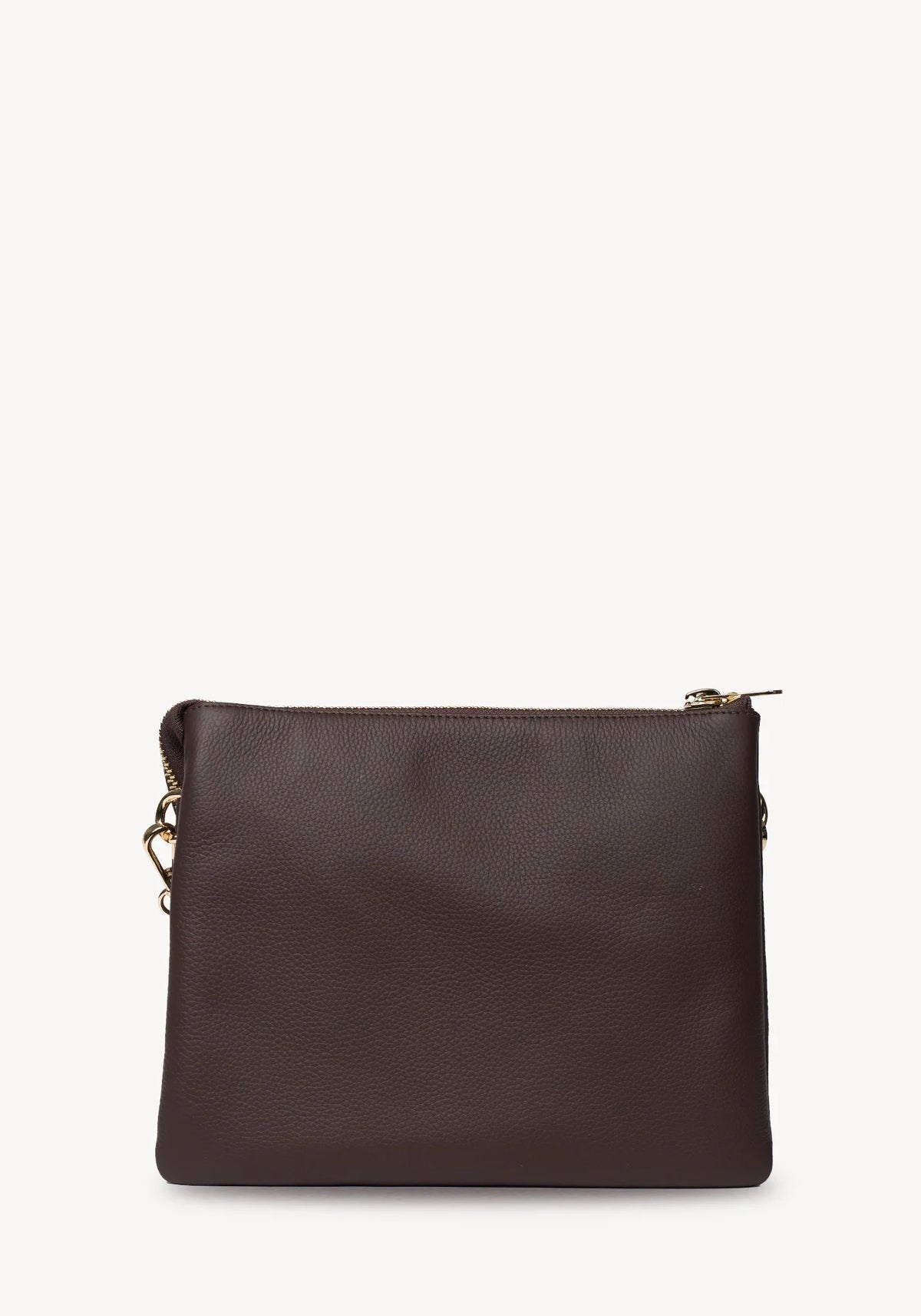 SABEN SS26 Matilda Crossbody - Cacao + Tonal Chain dark brown pebbled leather crossbody bag