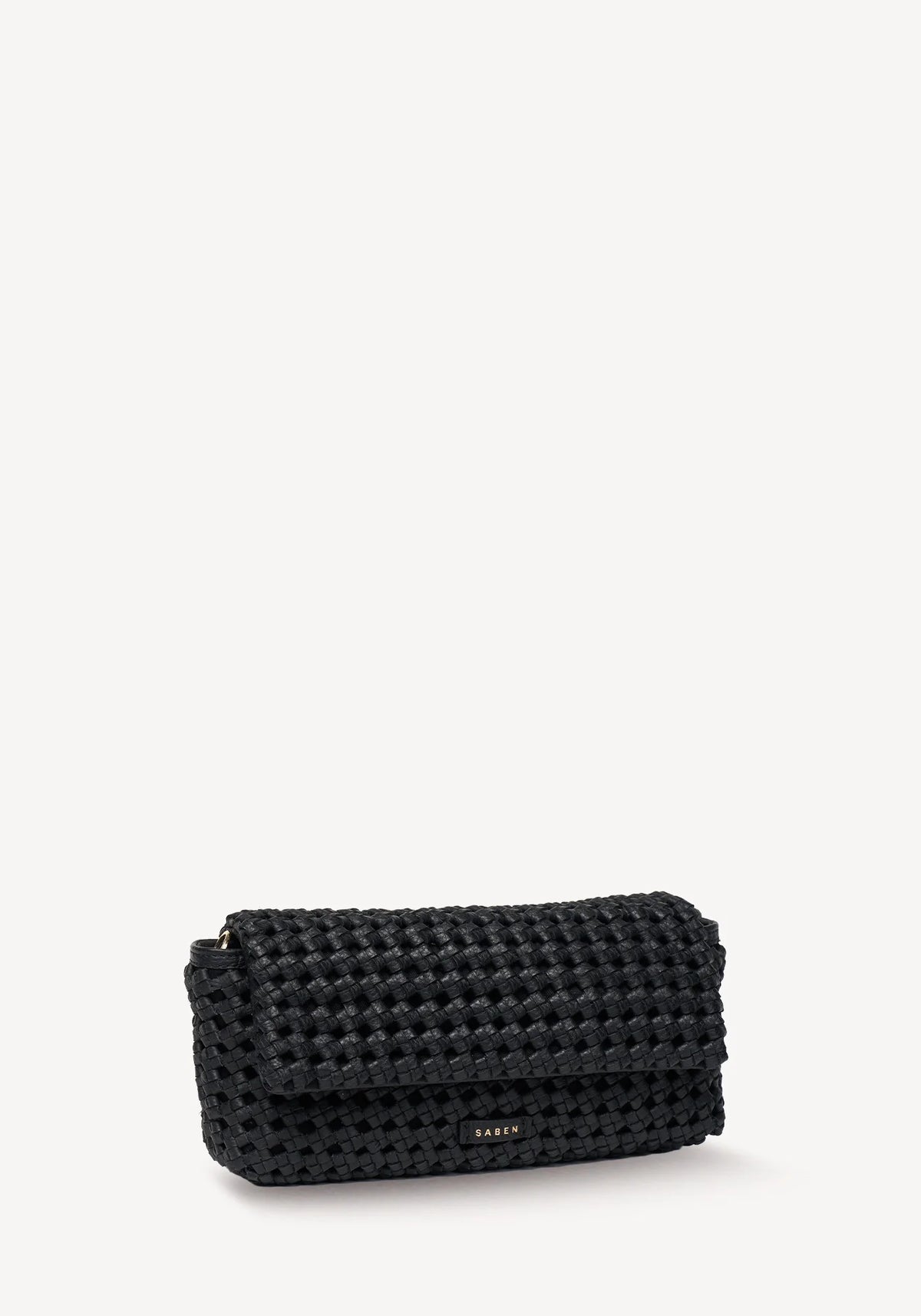 SABEN SS26 Milla Shoulder Bag - Black Fine Braid woven leather