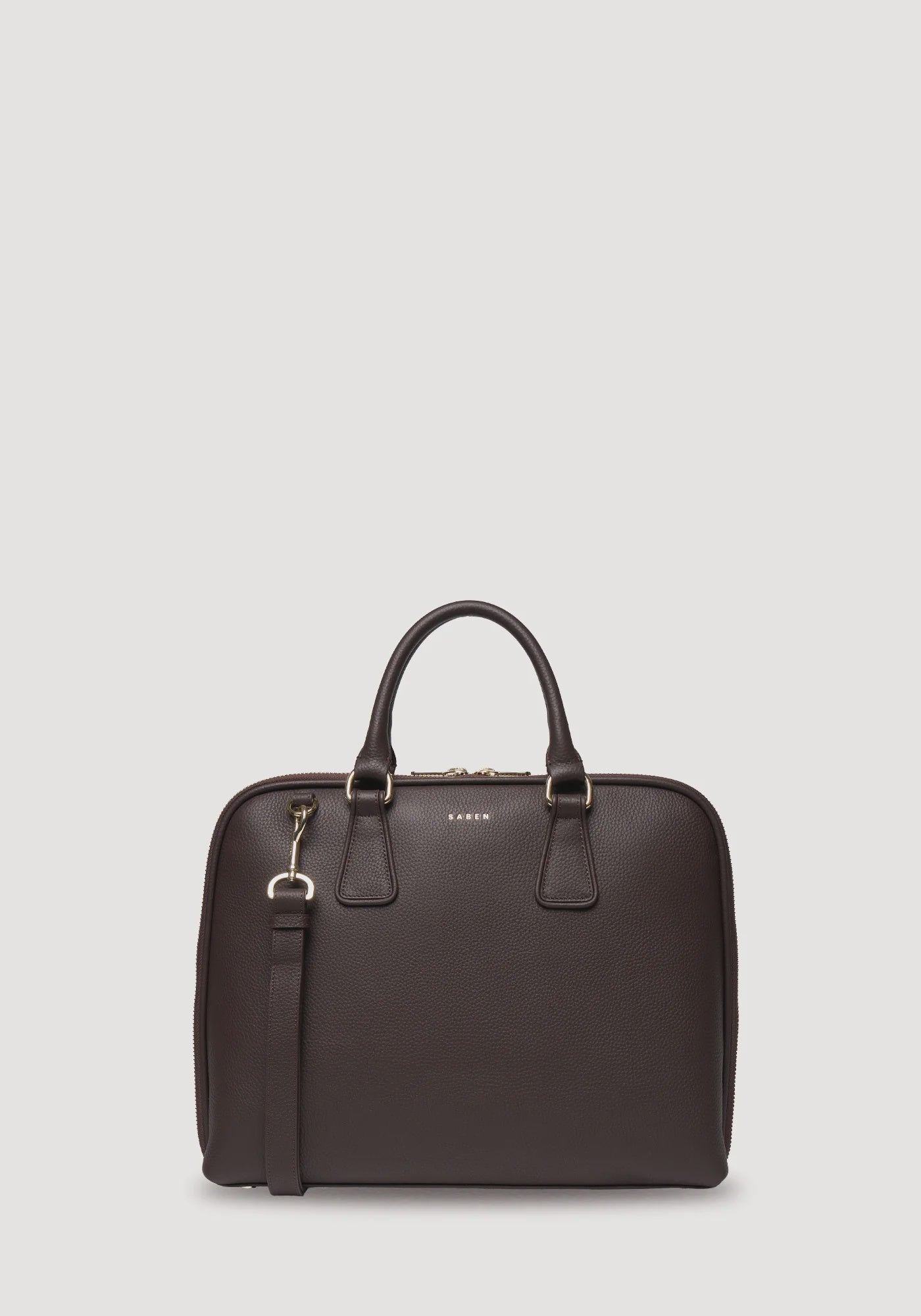SABEN Parker Briefcase - Cacao Leather Work Bag