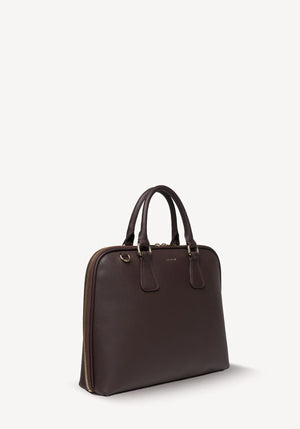 SABEN Parker Briefcase - Cacao Leather Work Bag