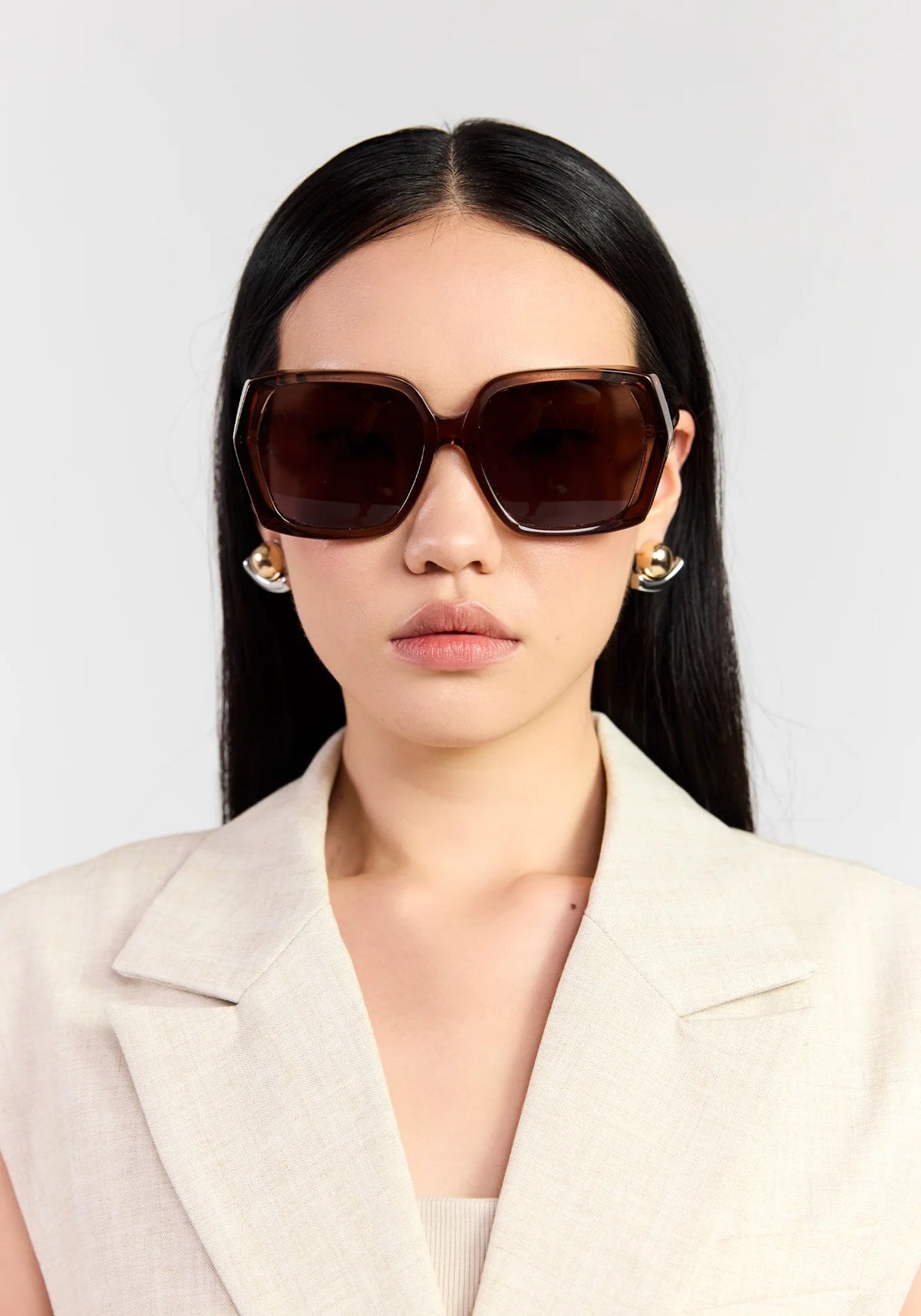 SABEN Remi Sunglasses - Sheer Brown