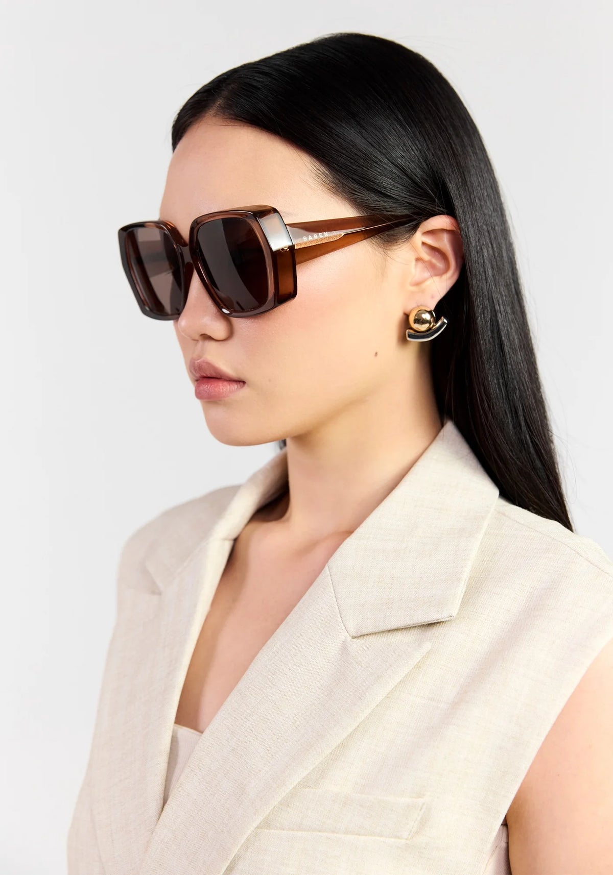 SABEN Remi Sunglasses - Sheer Brown