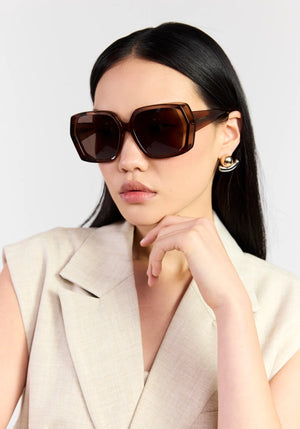 SABEN Remi Sunglasses - Sheer Brown
