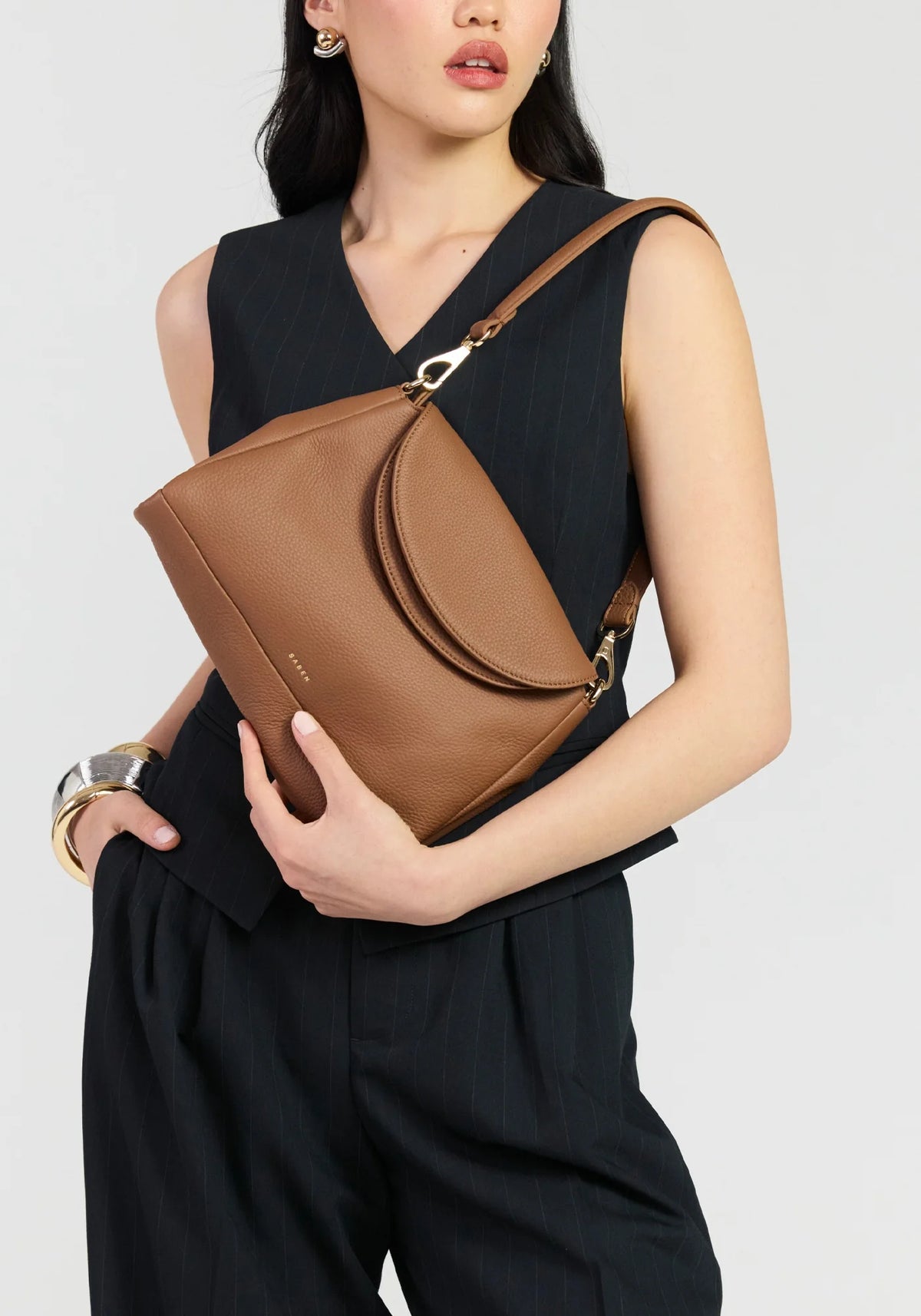 SABEN Beckett Crossbody - Tan Luxe Leather Bag
