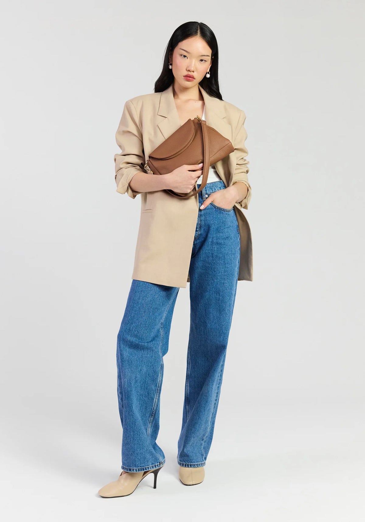 SABEN Beckett Crossbody - Tan Luxe Leather Bag