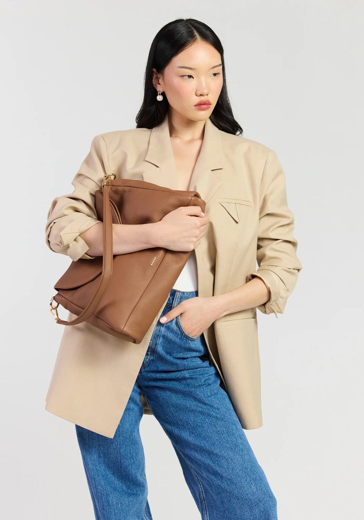 SABEN Becks Crossbody - Tan Luxe Leather Bag