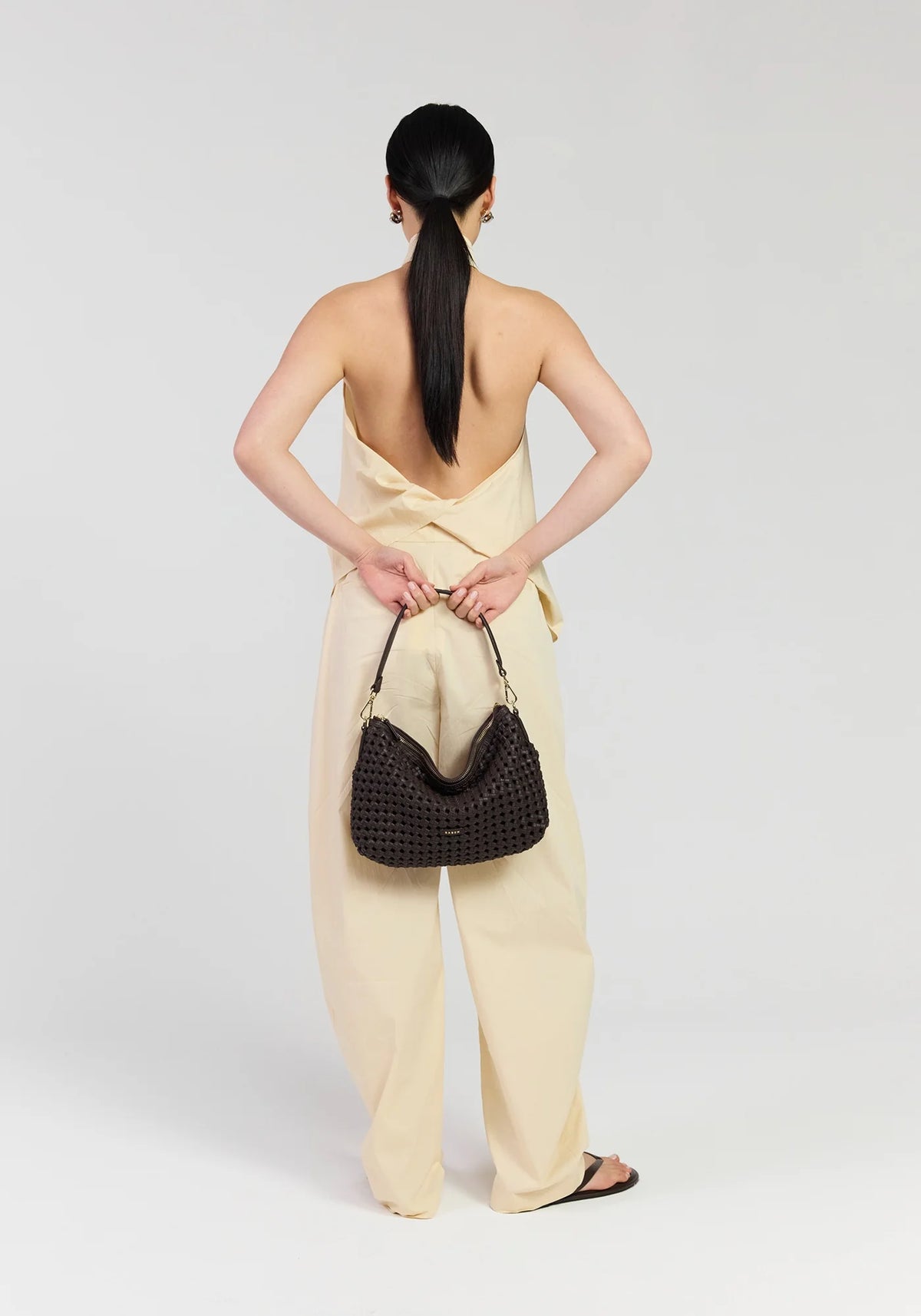 SABEN SS26 Claudia Shoulder Bag - Cacao Braid Leather