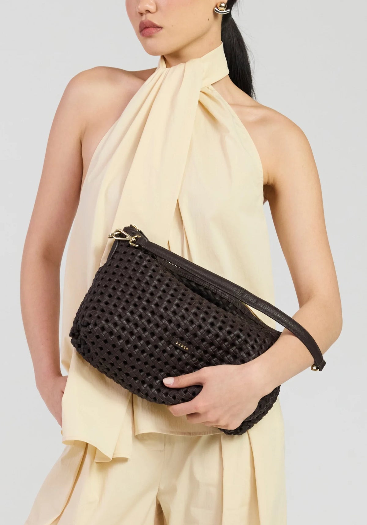 SABEN SS26 Claudia Shoulder Bag - Cacao Braid Leather
