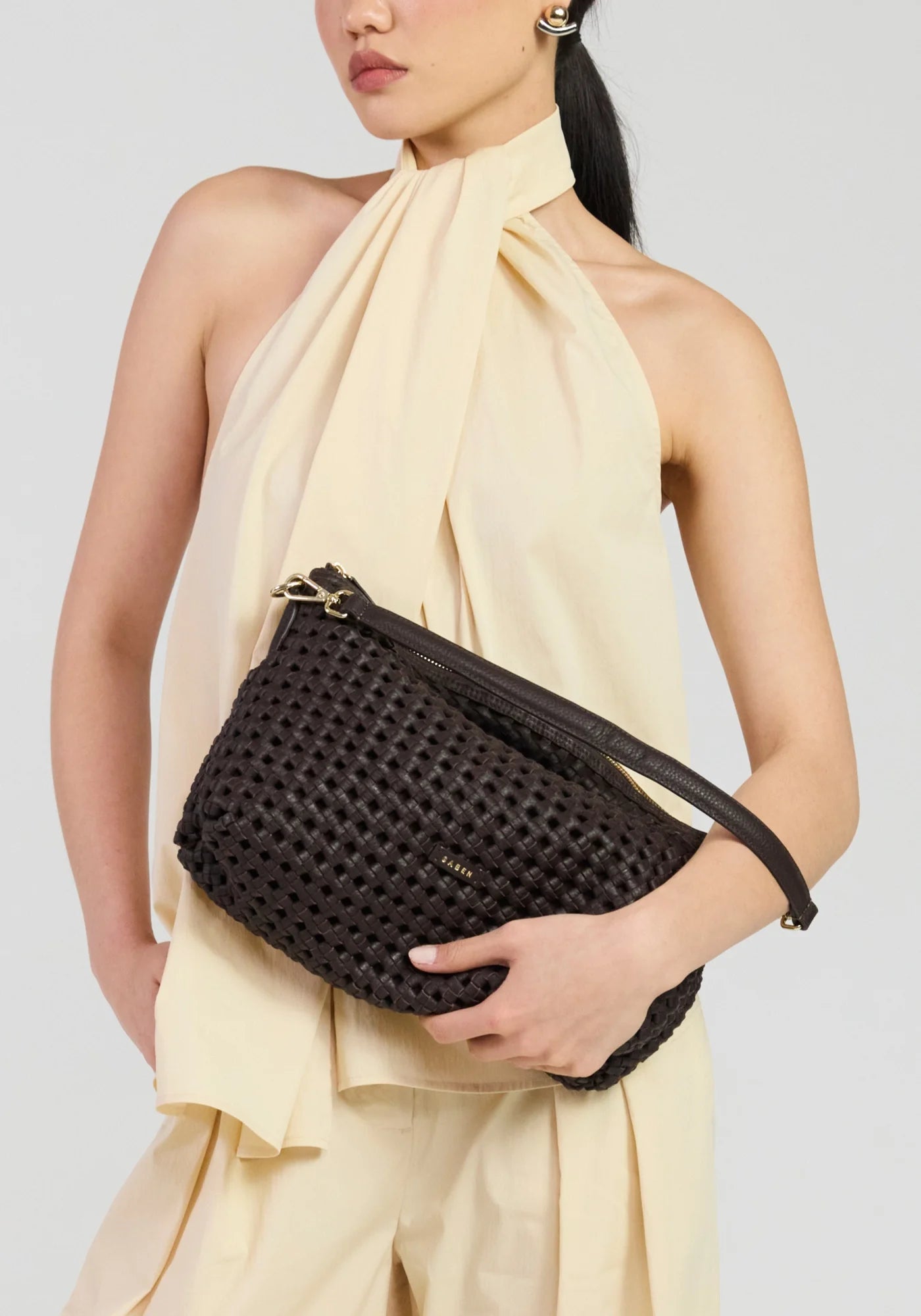 SABEN SS26 Claudia Shoulder Bag - Cacao Braid Leather