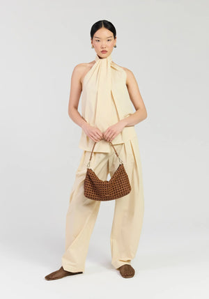SABEN Claudia Shoulder Bag - Tan Braid leather Bag