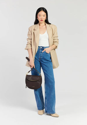 SABEN SS26 Fifi Crossbody - Cacao dark brown leather crossbody bag