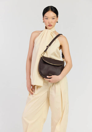 SABEN SS26 Fifi Crossbody - Cacao dark brown leather crossbody bag