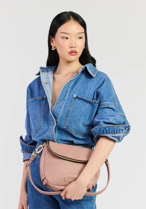 SABEN SS26 Fifi Crossbody - Rosewater dusty pink leather crossbody bag