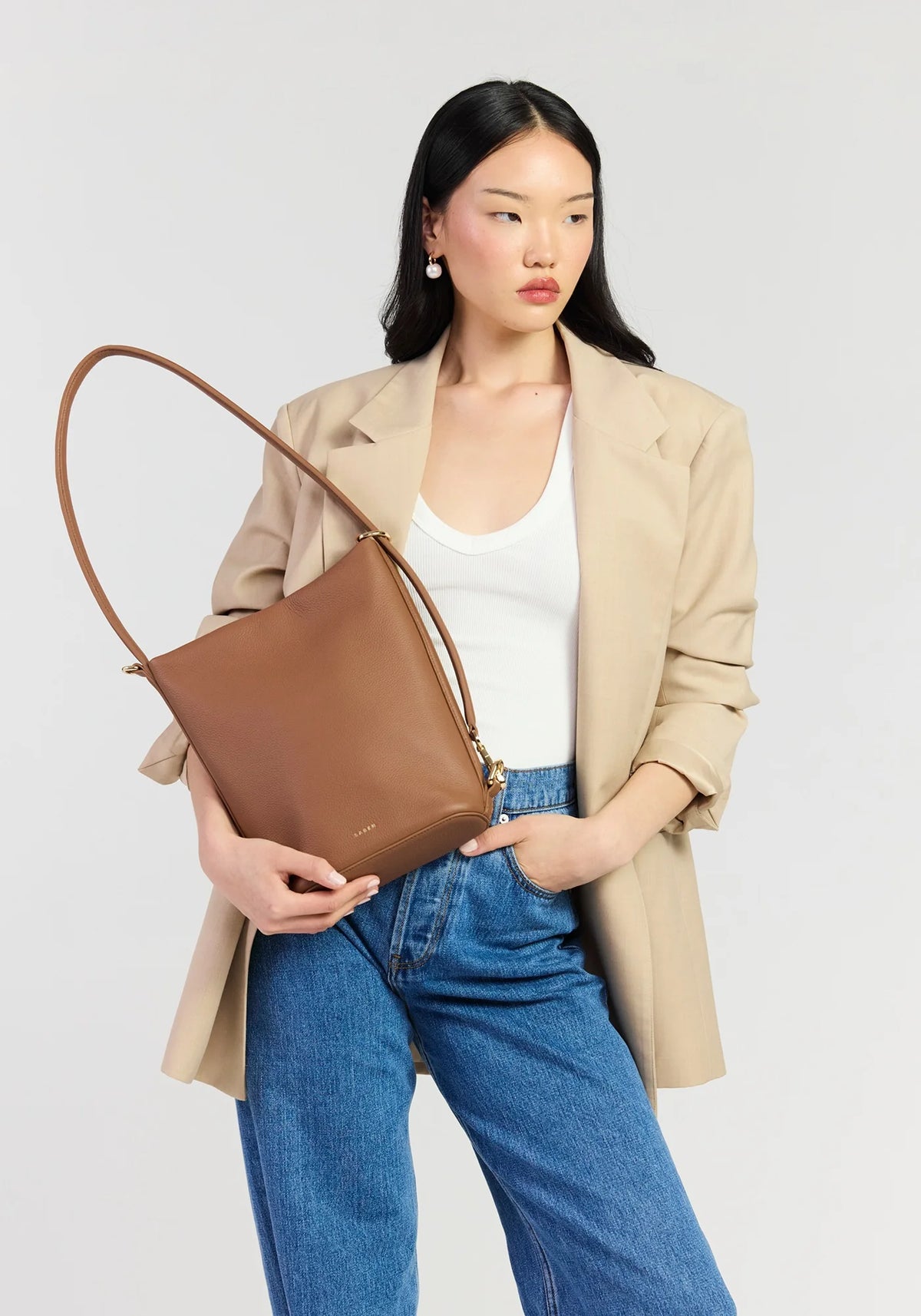 Jojo Shoulder Bag - Tan Luxe