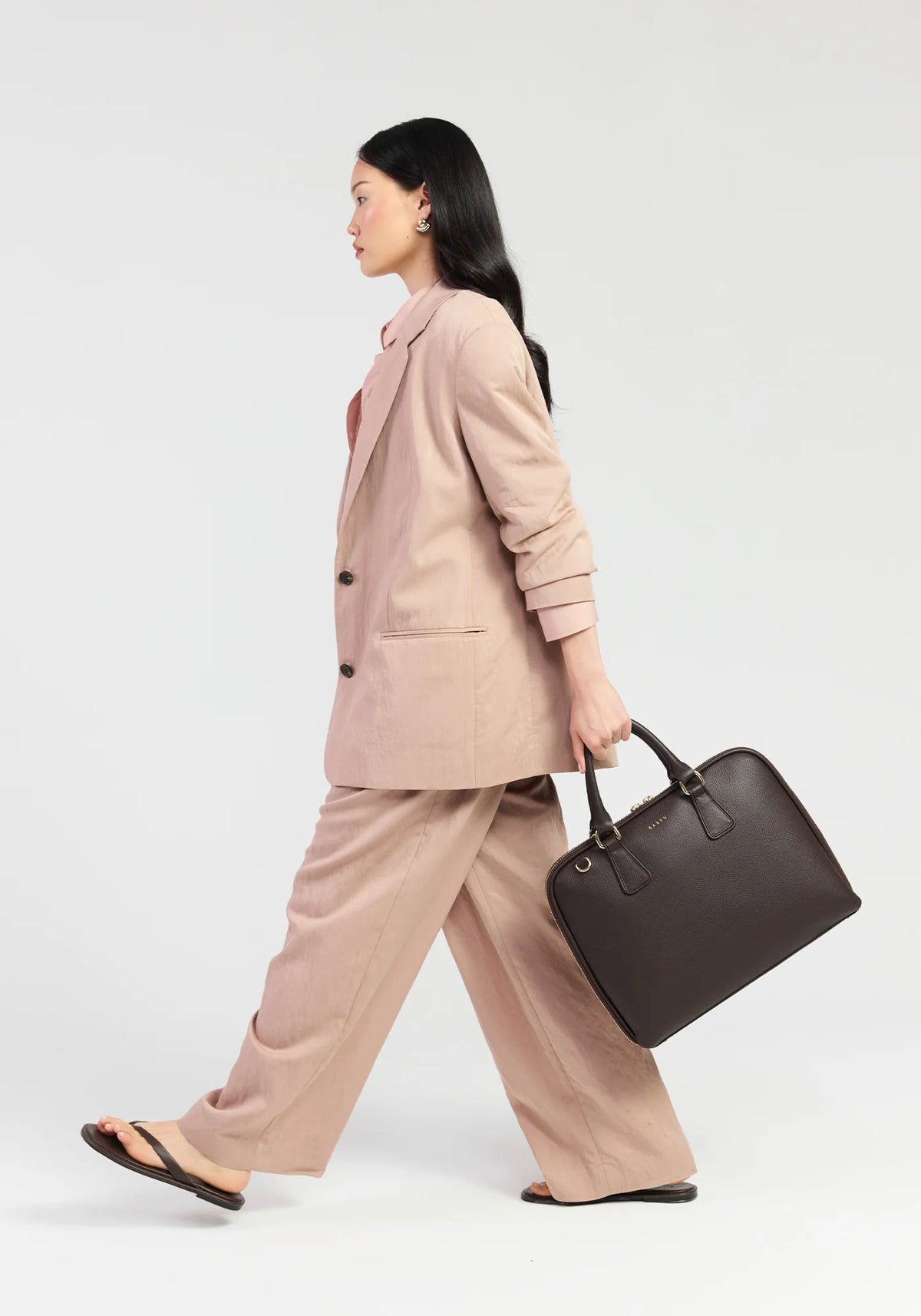 SABEN Parker Briefcase - Cacao Leather Work Bag
