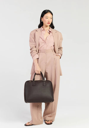 SABEN Parker Briefcase - Cacao Leather Work Bag