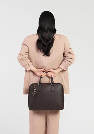 SABEN Parker Briefcase - Cacao Leather Work Bag