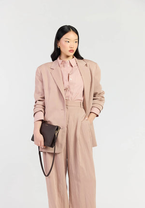 SABEN SS26 Tilly's Big Sis Crossbody - Cacao dark Brown leather clutch bag