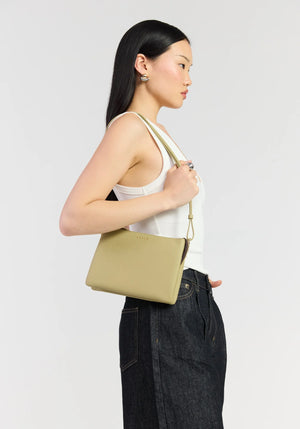 SABEN SS26 Tilly's Big Sis Crossbody - Willow beige leather crossbody pouch Bag