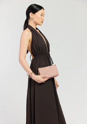 SABEN SS26 Tilly Crossbody - Rosewater dusty pink leather wristlet clutch Bag