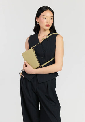 SABEN SS26 Tilly Crossbody - Willow small beige leather wristlet pouch Bag