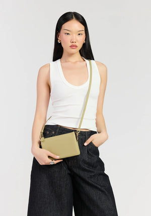 SABEN SS26 Tilly Crossbody - Willow small beige leather wristlet pouch Bag