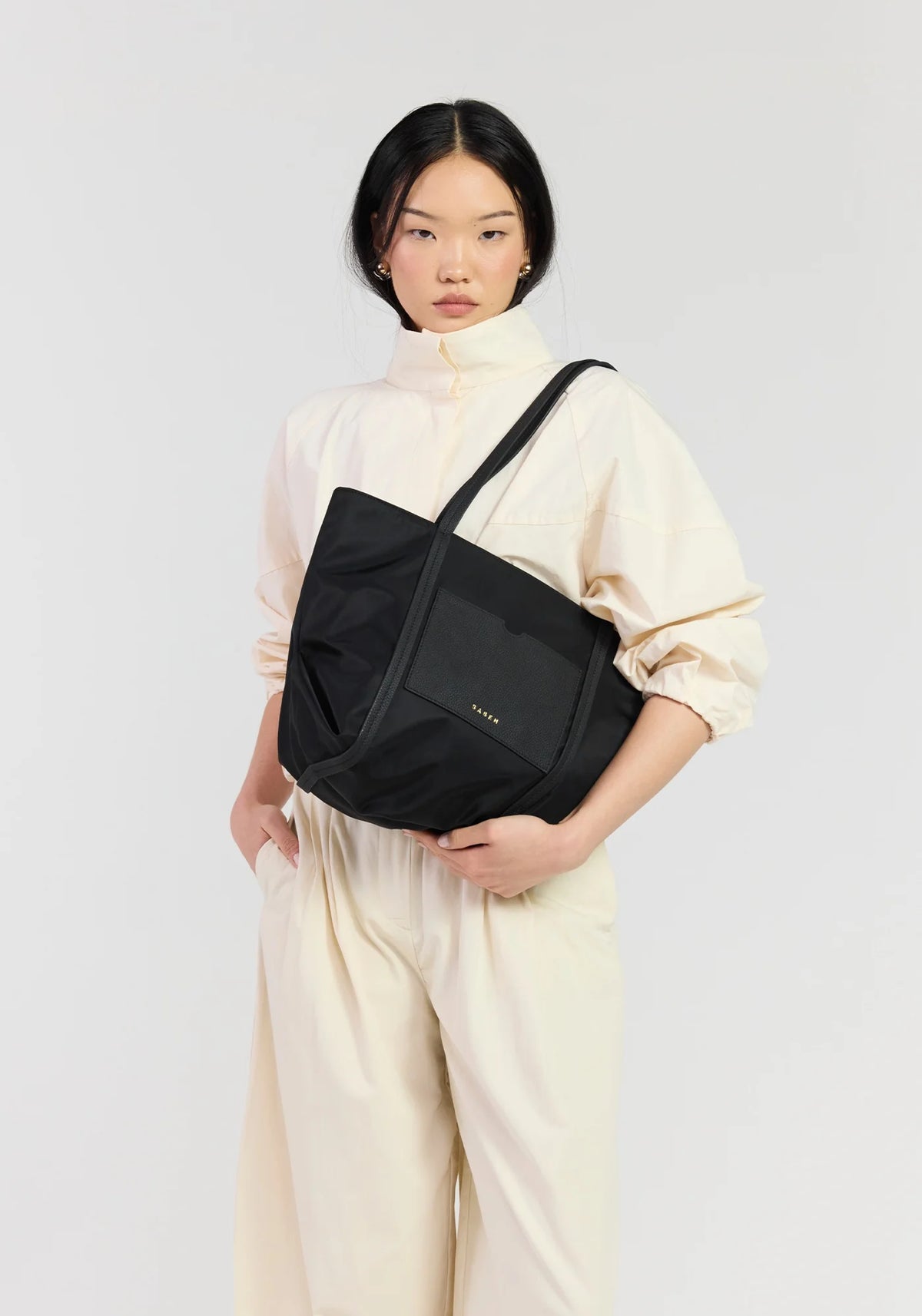 Saben Walker Tote - Black Recycled Nylon Bag