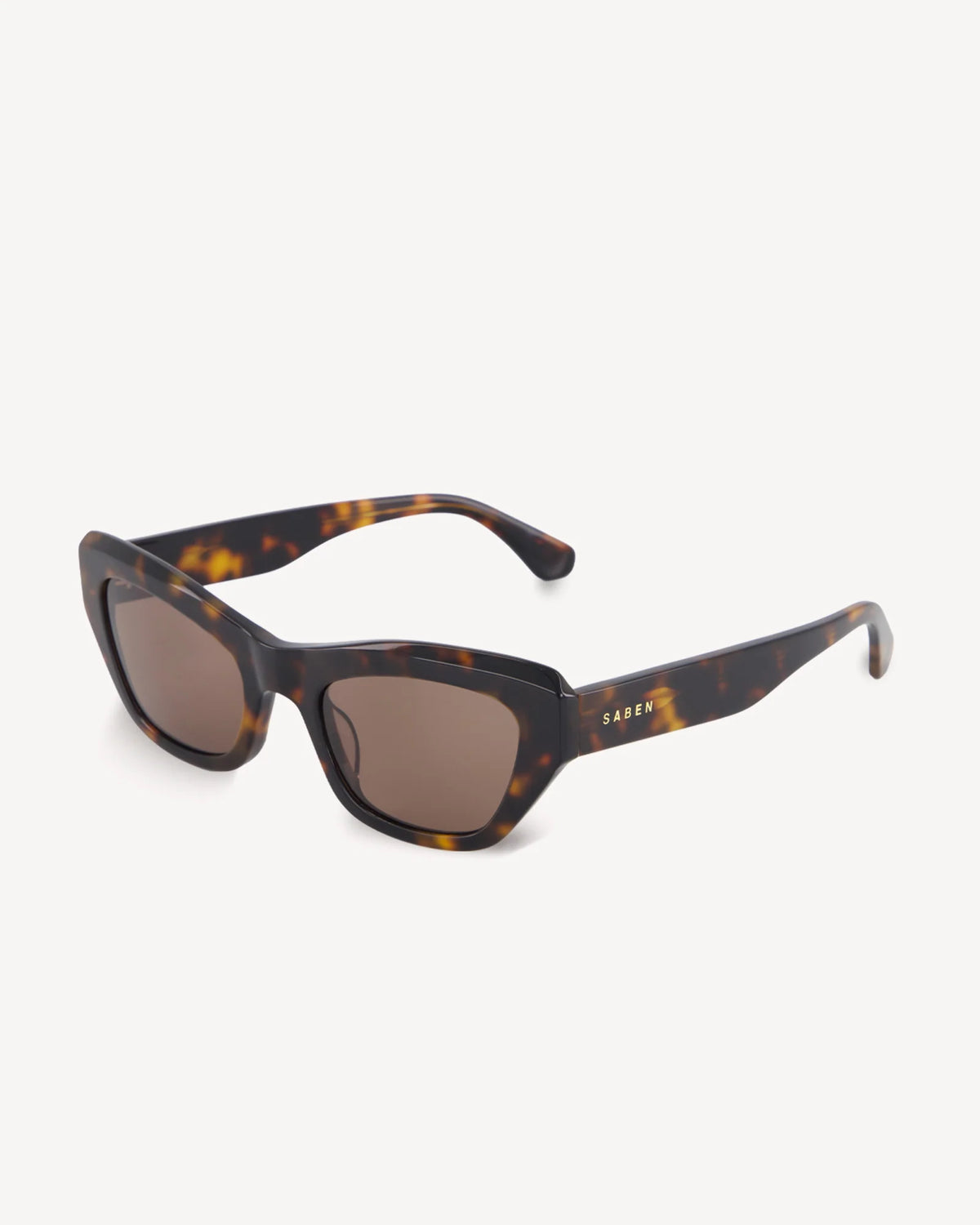SABEN Cara Sunglasses - Tortoise Tortoiseshell cat-eye sunglasses with brown tinted lenses