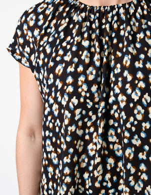 Stella + Gemma Clio Blouse - Navy Leopard