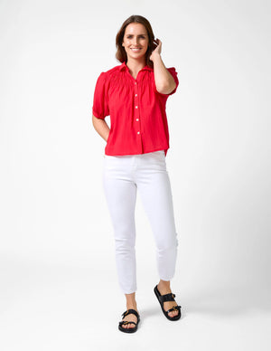 Stella+Gemma Mini Blouse Flame Red Top