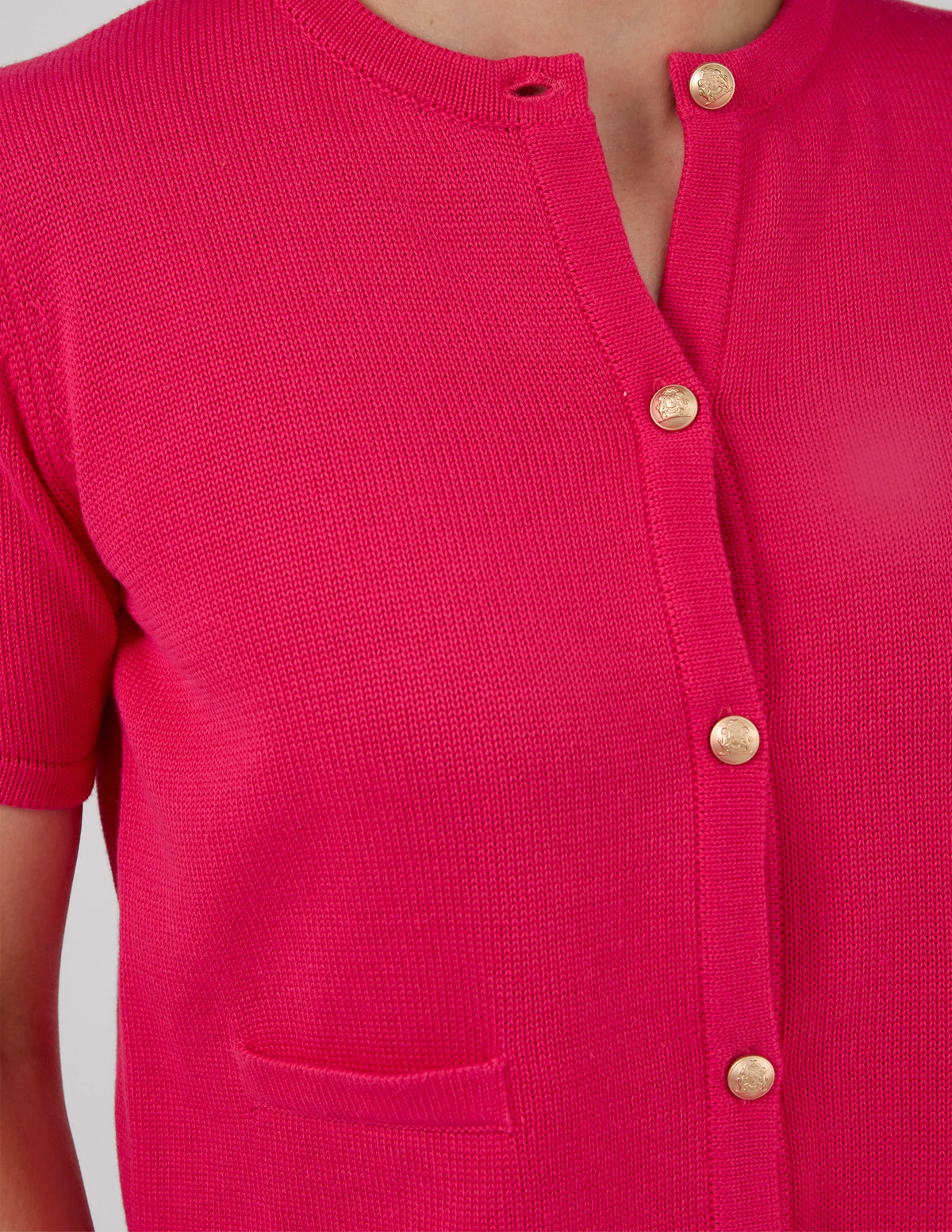 Stella+Gemma Rue Cardi - Barbie pink short-sleeve cardigan