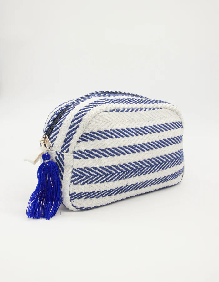 Cosmetic Bag Navy Herringbone Stella + Gemma