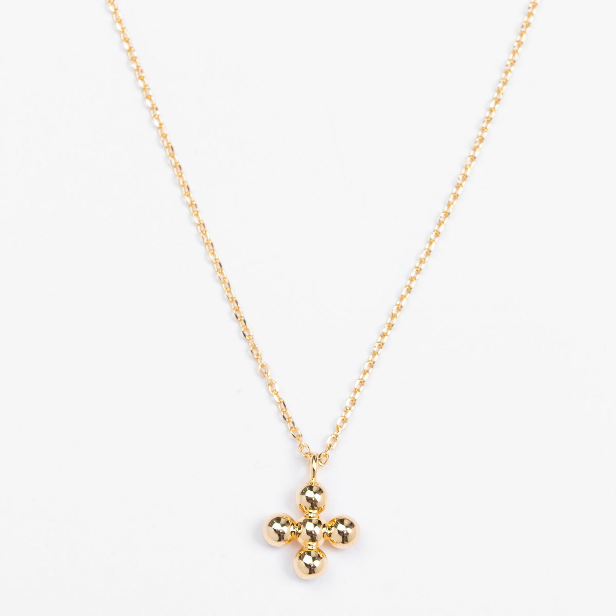 Gold Ball & Cross Necklace - Stella + Gemma