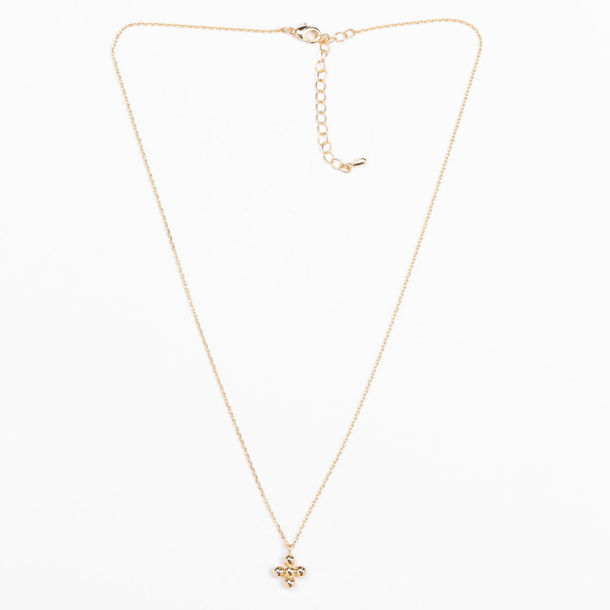Gold Ball & Cross Necklace - Stella + Gemma