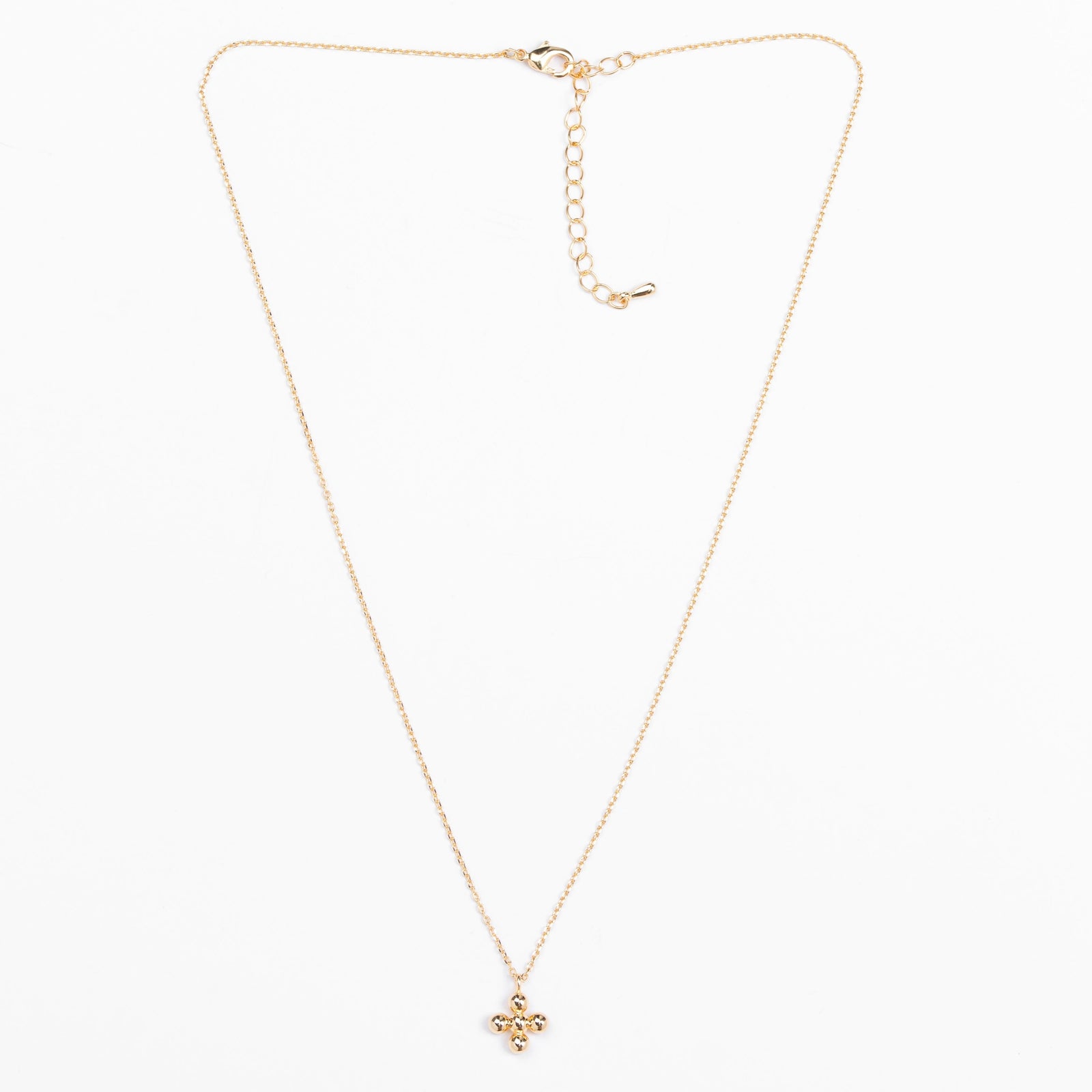 Gold Ball & Cross Necklace - Stella + Gemma