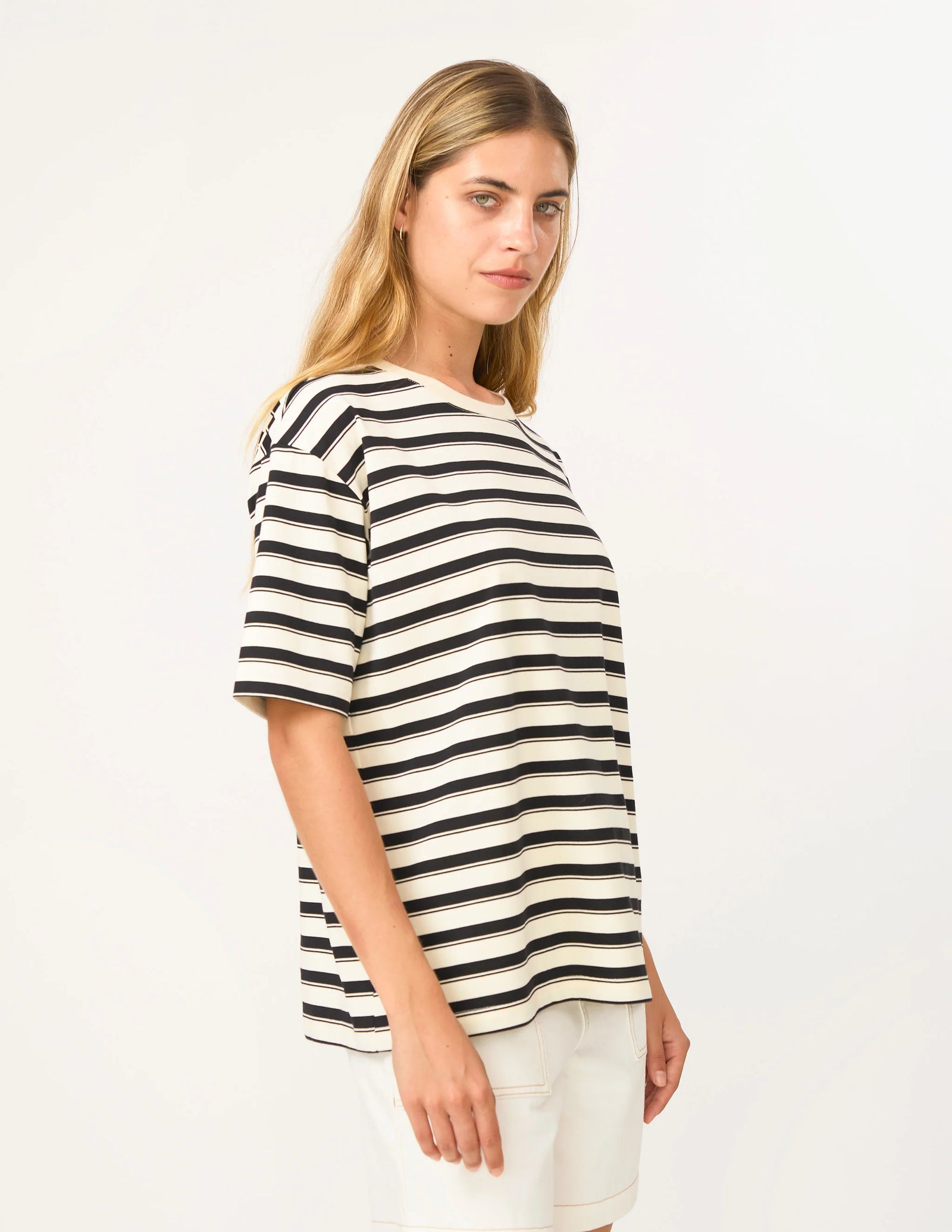 Stella+Gemma Abby T-Shirt - White and Black Stripe