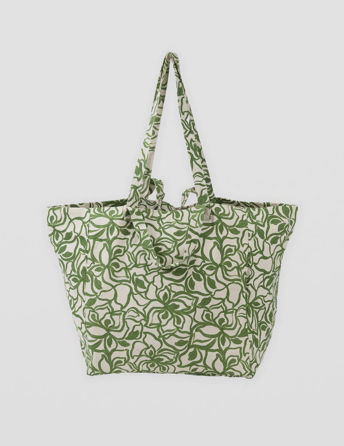 Stella+Gemma Lucia Tote The Secret Garden Green and white patterned shopper bag